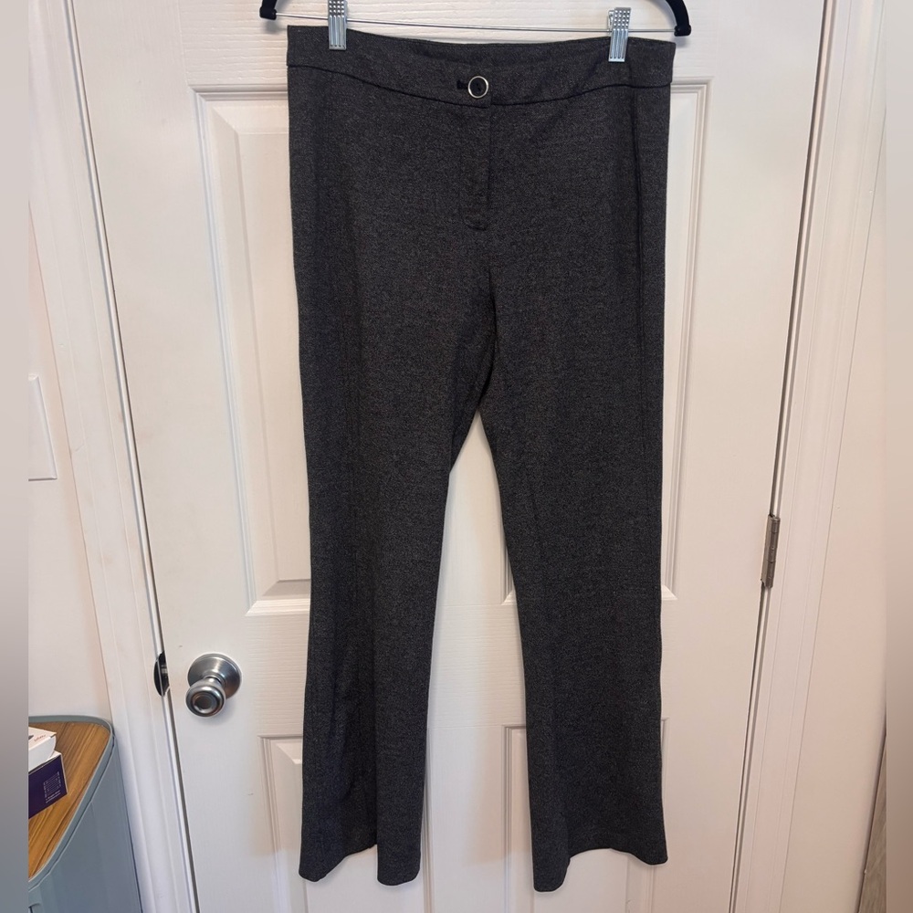 Rafaella Dark Charcoal Stretch Knit Flare Pants. Size 10